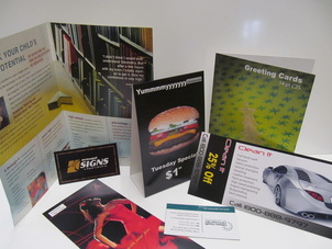 Full colour printed flyers, brochures, pamphlets, business cards, greeting cards